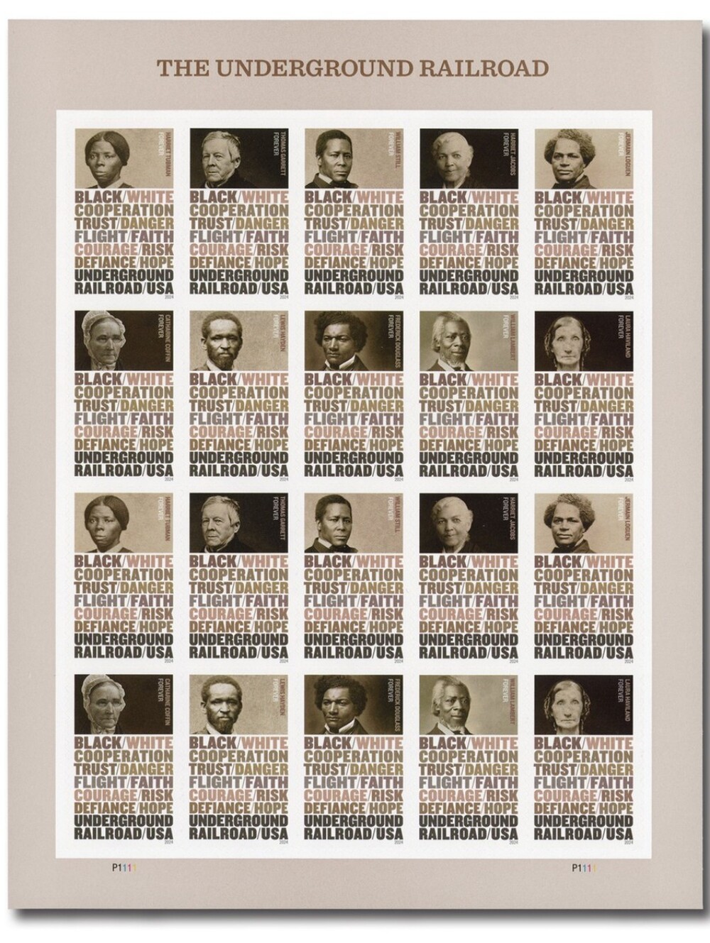 100 Underground Railroad Forever 2024‎ Stamps USPS Black History Slavery